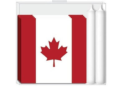 Canada Flag Napkin Candle Gift Set - Lemon And Lavender Toronto