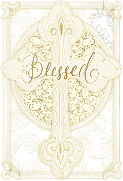 Christening Card Blessed Cross - Lemon And Lavender Toronto