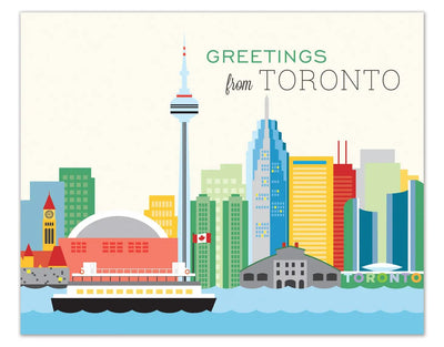Greetings from Toronto Skyline Card - Lemon And Lavender Toronto