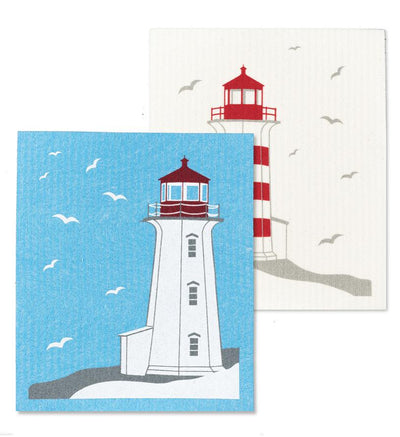 Lighthouses Dishcloths. Set of 2 - Lemon And Lavender Toronto