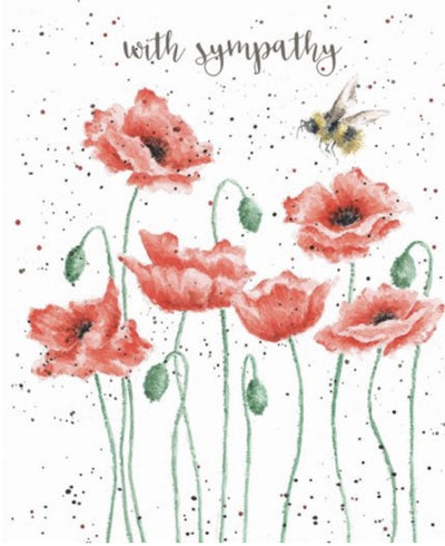 Poppies and Bee' Sympathy card - Lemon And Lavender Toronto