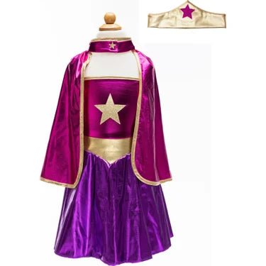 Superhero Star Dress, Cape And Headpiece, Magenta And Purple - Lemon And Lavender Toronto
