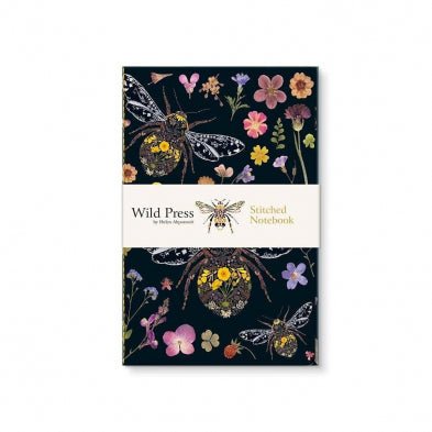 Three Bumblebees Stitched Notebook - Lemon And Lavender Toronto