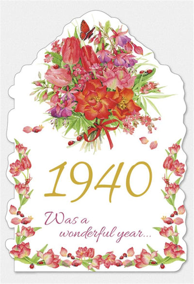 Year of Birth Card - 1940 - Lemon And Lavender Toronto