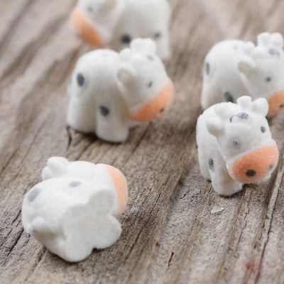 Flocked Tiny Baby Cow - Sold Individually