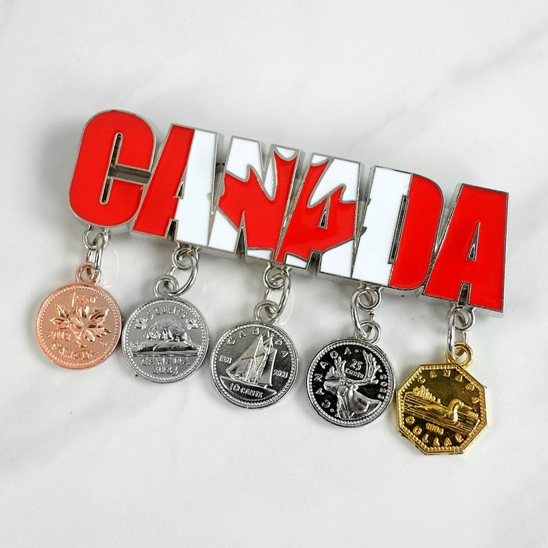 Canada Magnet with Coin Charms