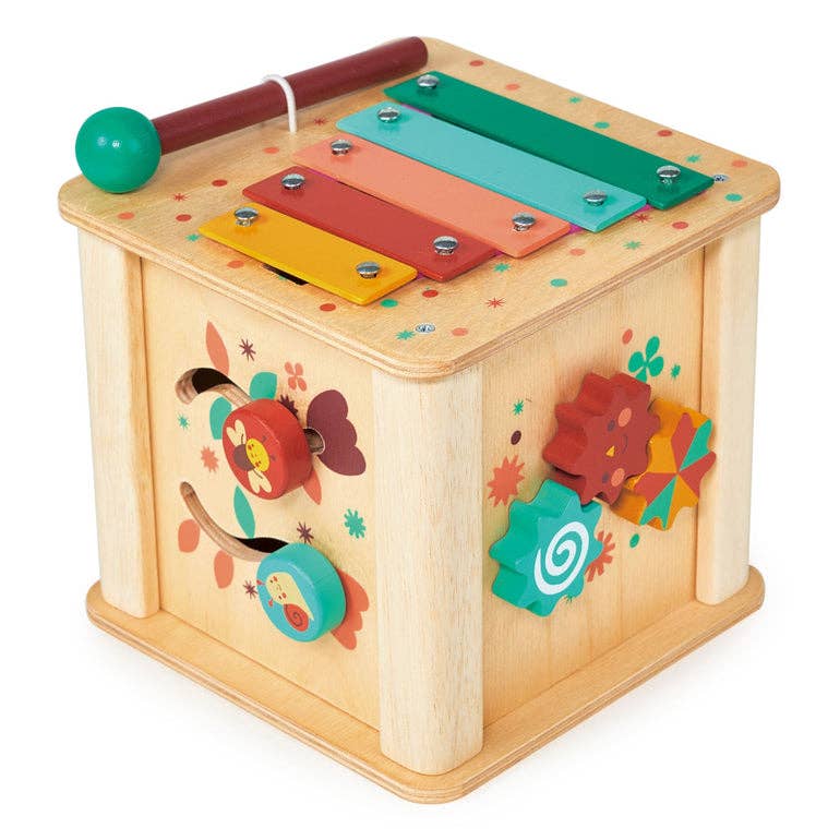 Wooden Toddler Activity Cube - Montessori