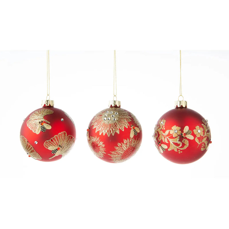 Red Ornate Ornament - Sold Individually