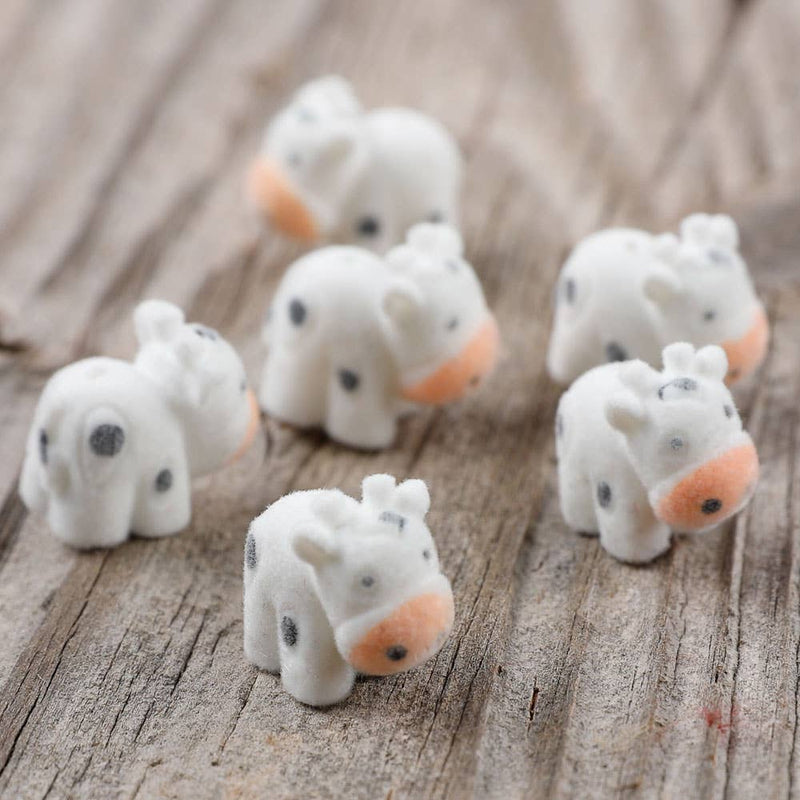 Flocked Tiny Baby Cow - Sold Individually