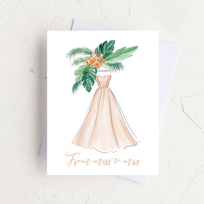 Miss to Mrs. - Bridal Shower, Newly Engaged Greeting Card