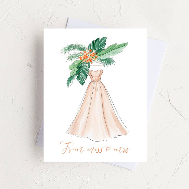 Miss to Mrs. - Bridal Shower, Newly Engaged Greeting Card