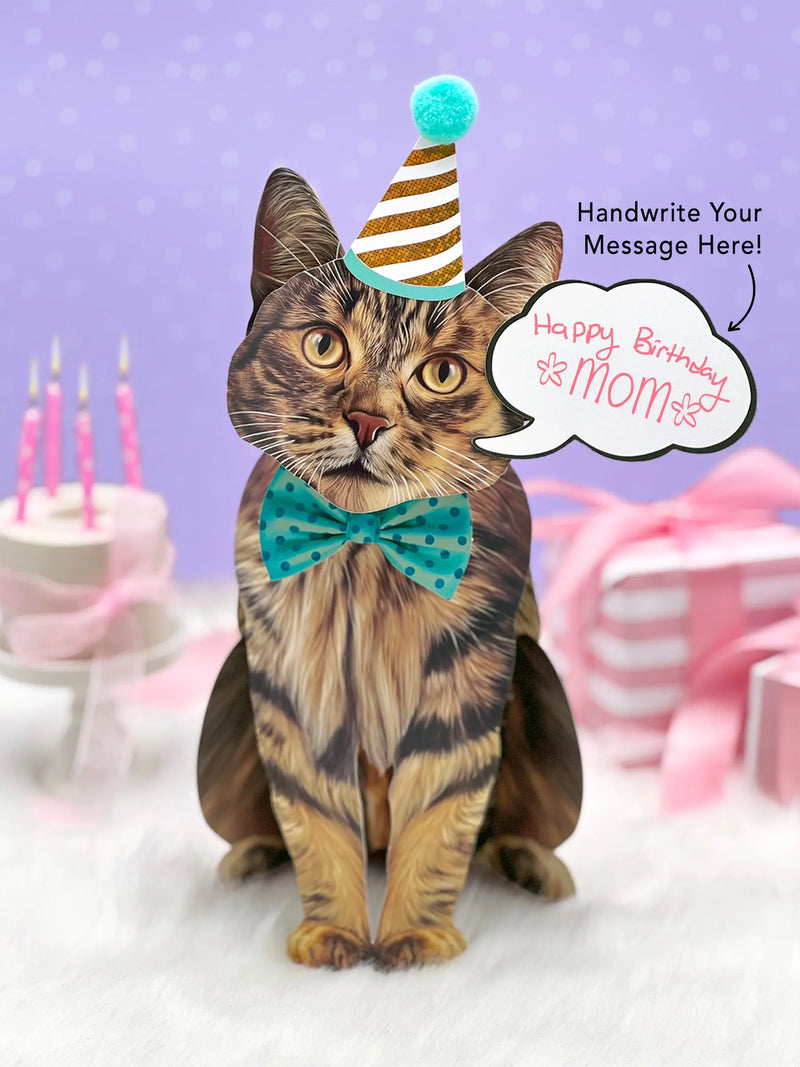 Brown Tabby Cat Pop-Up Card