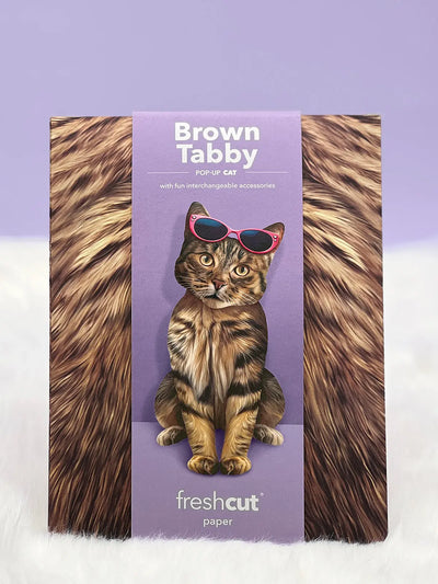 Brown Tabby Cat Pop-Up Card