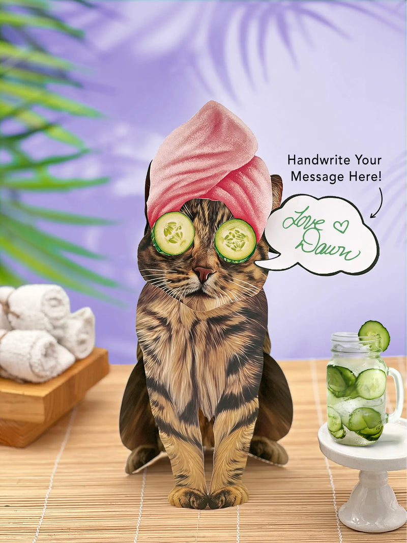 Brown Tabby Cat Pop-Up Card