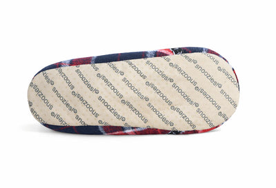 Mens Black Modern Plaid Alpine Slipper With Memory Foam Insole