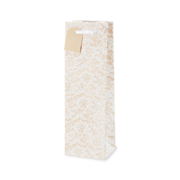 Lace Applique Wine Bag