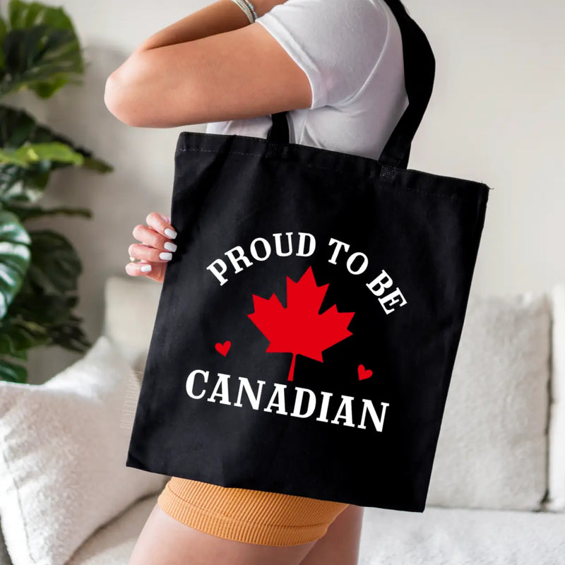 Proud To Be Canadian Tote Bag🇨🇦 Black