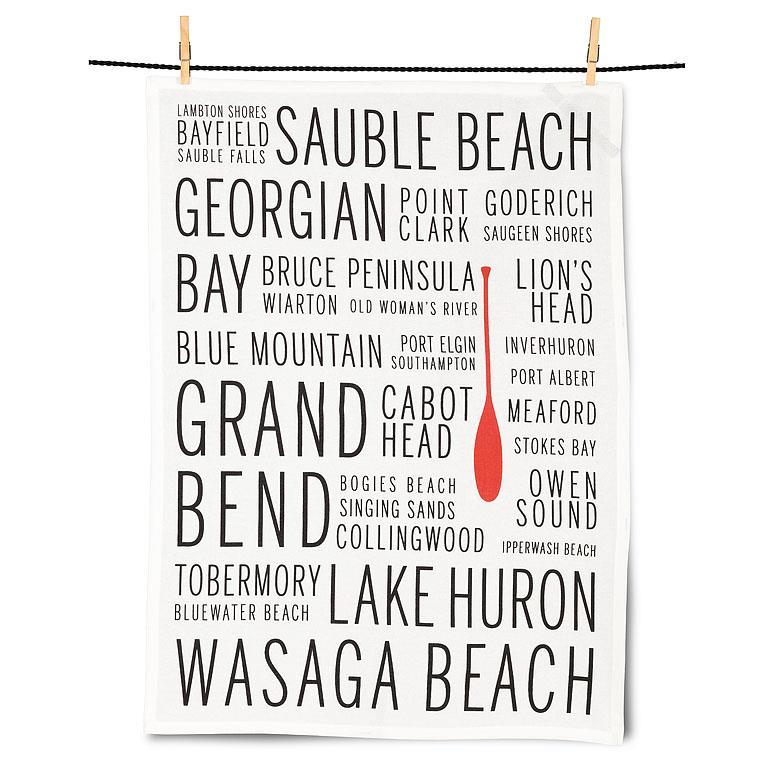 Lake Huron Names Kitchen Towel