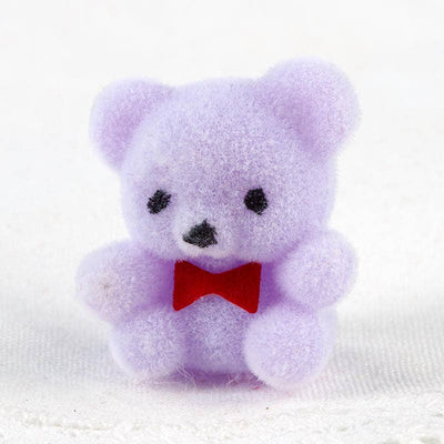 1" Miniature Lavender Flocked Teddy Bears