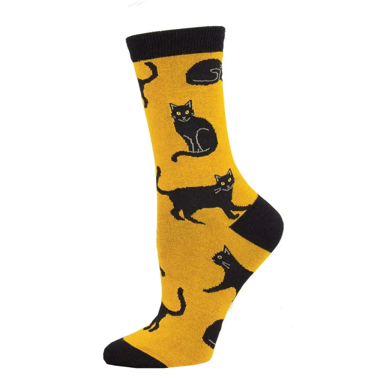Ladies Black Cat Socks- Bamboo