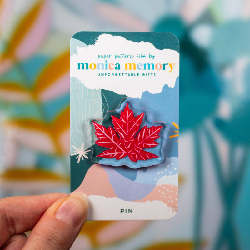 Red Maple Leaf Pin, Oh Canada, Canadiana - Made in Canada