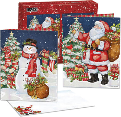 2 Assorted Santa & Snowman Boxed Christmas Cards - Lemon And Lavender Toronto