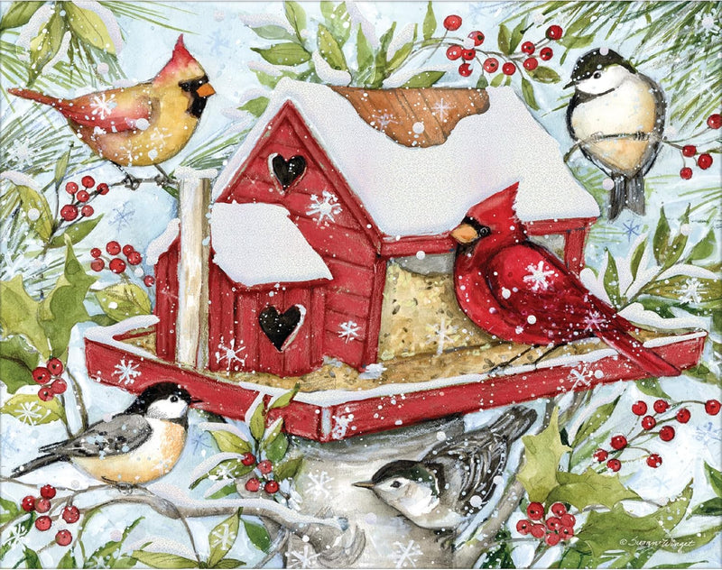 2 Assorted Winter Birds Boxed Christmas Cards - Lemon And Lavender Toronto