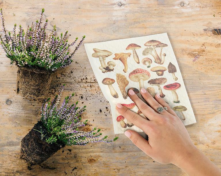 Mushrooms Swedish Dishcloth