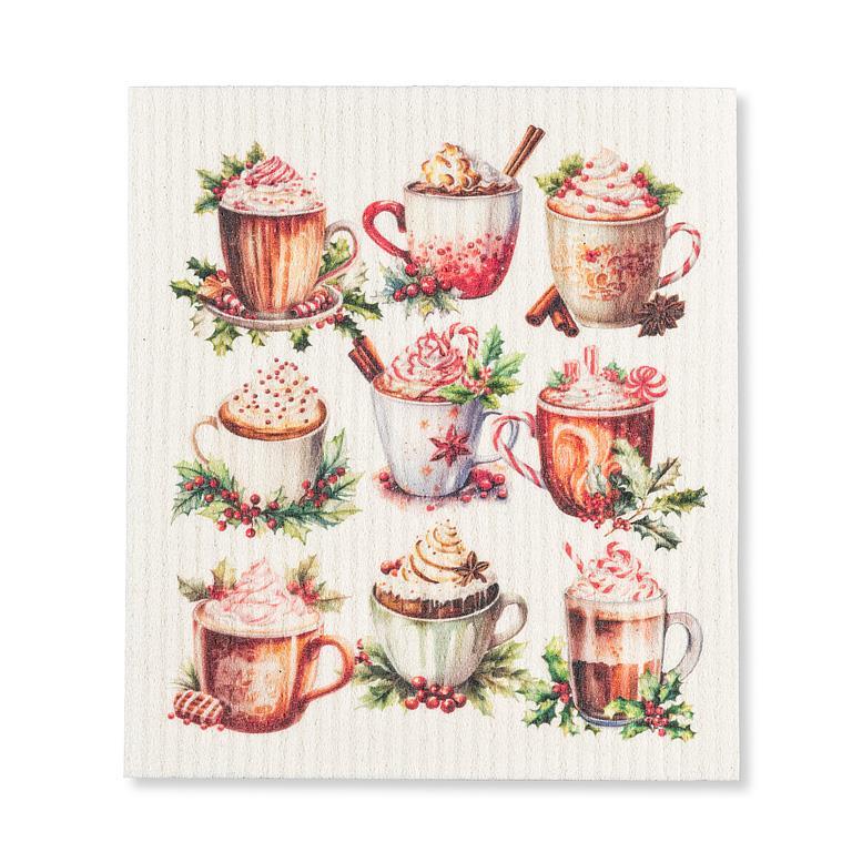 Hot Chocolate Swedish Dishcloth