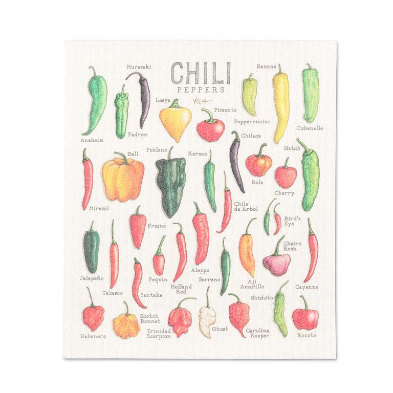 Chili Peppers Dishcloth