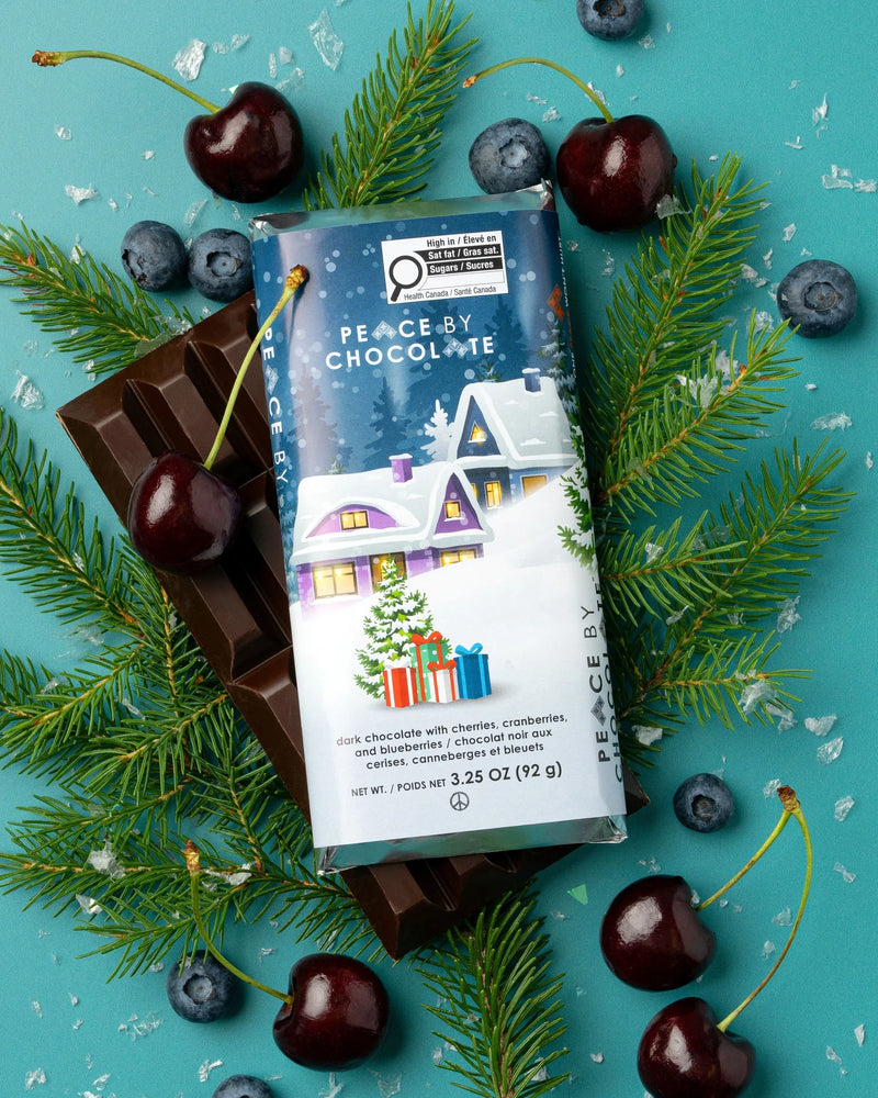 Holiday Bar Dark with Cherries, Cranberries, and Blueberries
