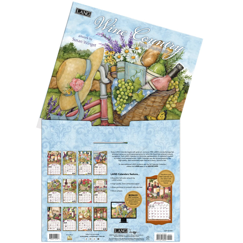 Wine Country 2026 Wall Calendar