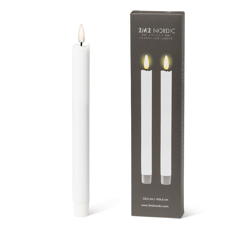 LED Taper Candle. Set of 2- White