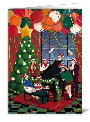 Musical Crowd Christmas Card