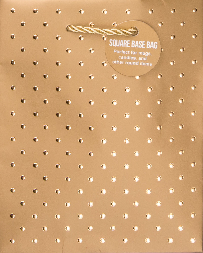 Gold Swiss Dots Small Square Gift Bag