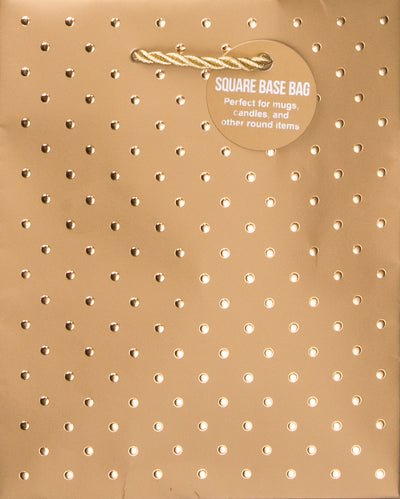 Gold Swiss Dots Small Square Gift Bag