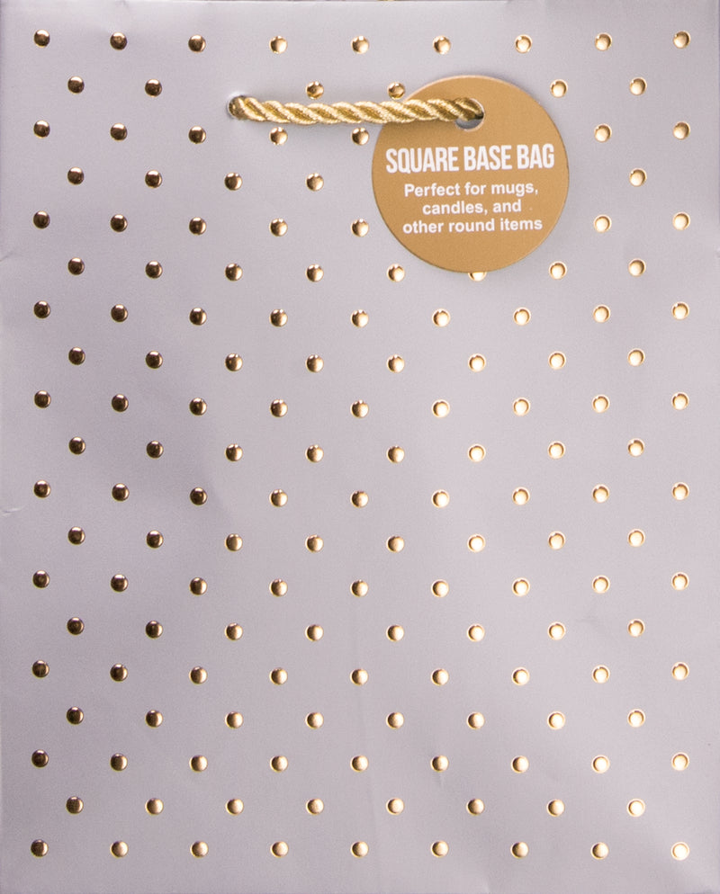 Silver Swiss Dots Small Square Gift Bag