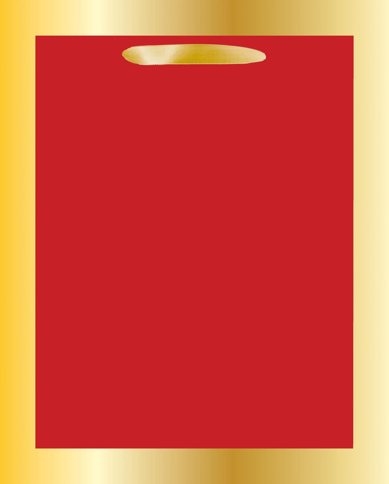 Red Gold Elegance Small Square Gift Bag