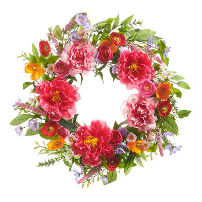 24" Colourful Floral Wreath - Lemon And Lavender Toronto