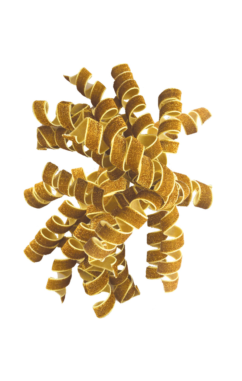 Gold-Velvet Metallic Curly Bow