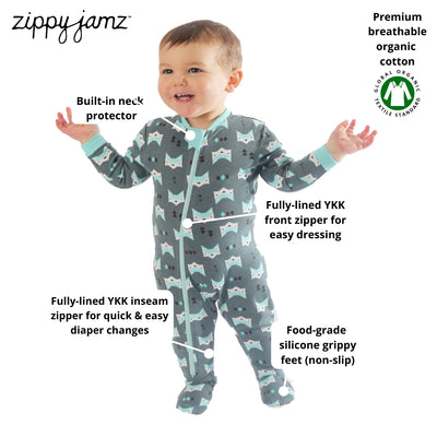 Quiet Fox - Babysuit - Footed-  Zippy Jamz