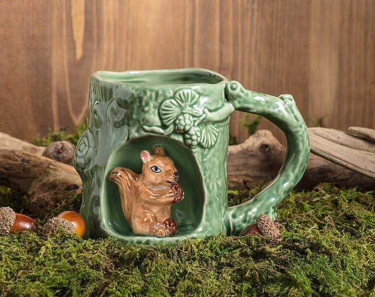 Tree Look Mug with Squirrel