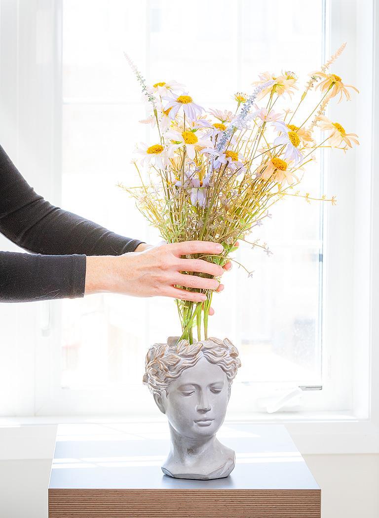 Small Goddess Head Planter - Gold Rubbed