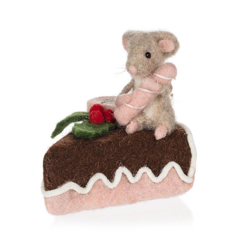 Mouse with Iced Cake Slice
