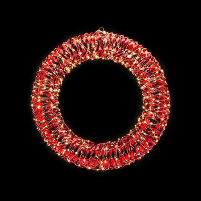 Small Shiny Ribbon 480L Micro LED Wreath