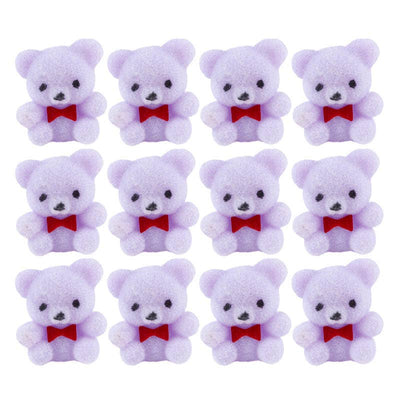 1" Miniature Lavender Flocked Teddy Bears