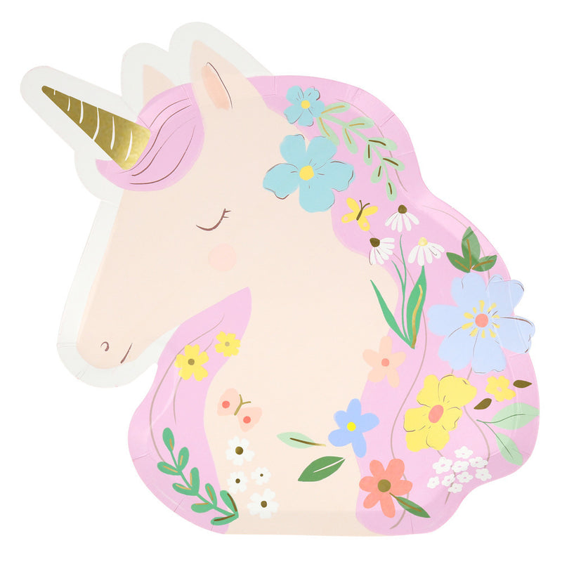Meadow Unicorns Shaped Plates | Meri Meri