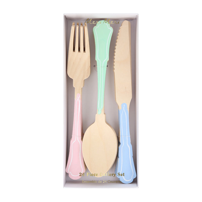 Elegant Mixed Colour Wooden Cutlery | Meri Meri