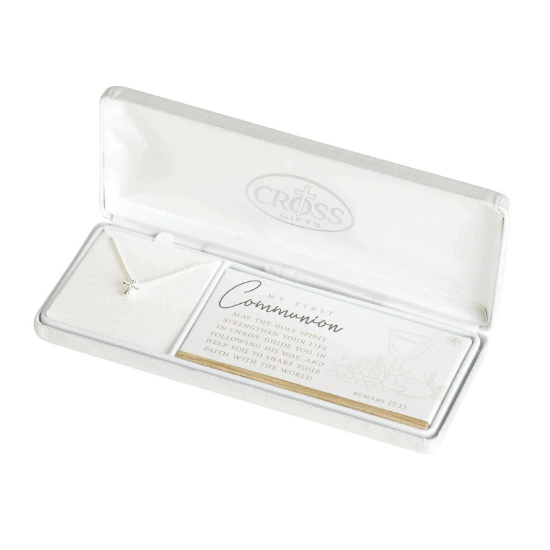 Necklace 1st Communion Petal Cross Romans 15:13