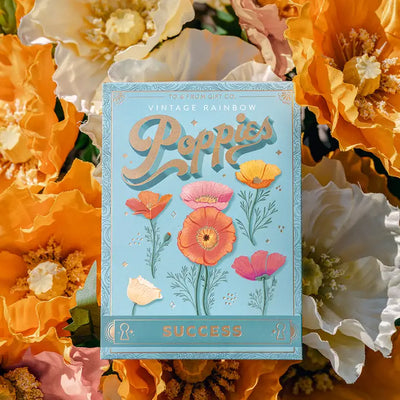 Vintage Rainbow Poppies (Success) - Floriography Seed Packet